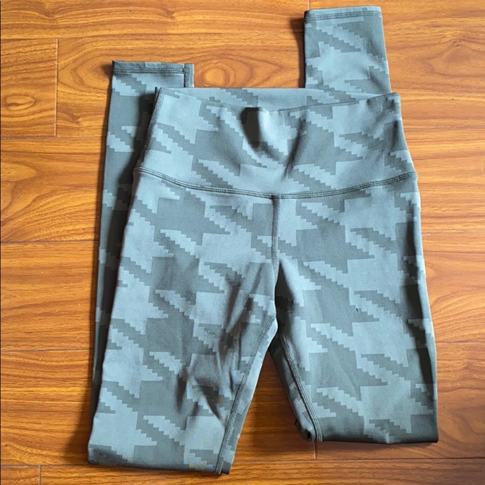 Alo Green Gingham Full Length Leggings